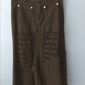 Le doux denim midi skirt